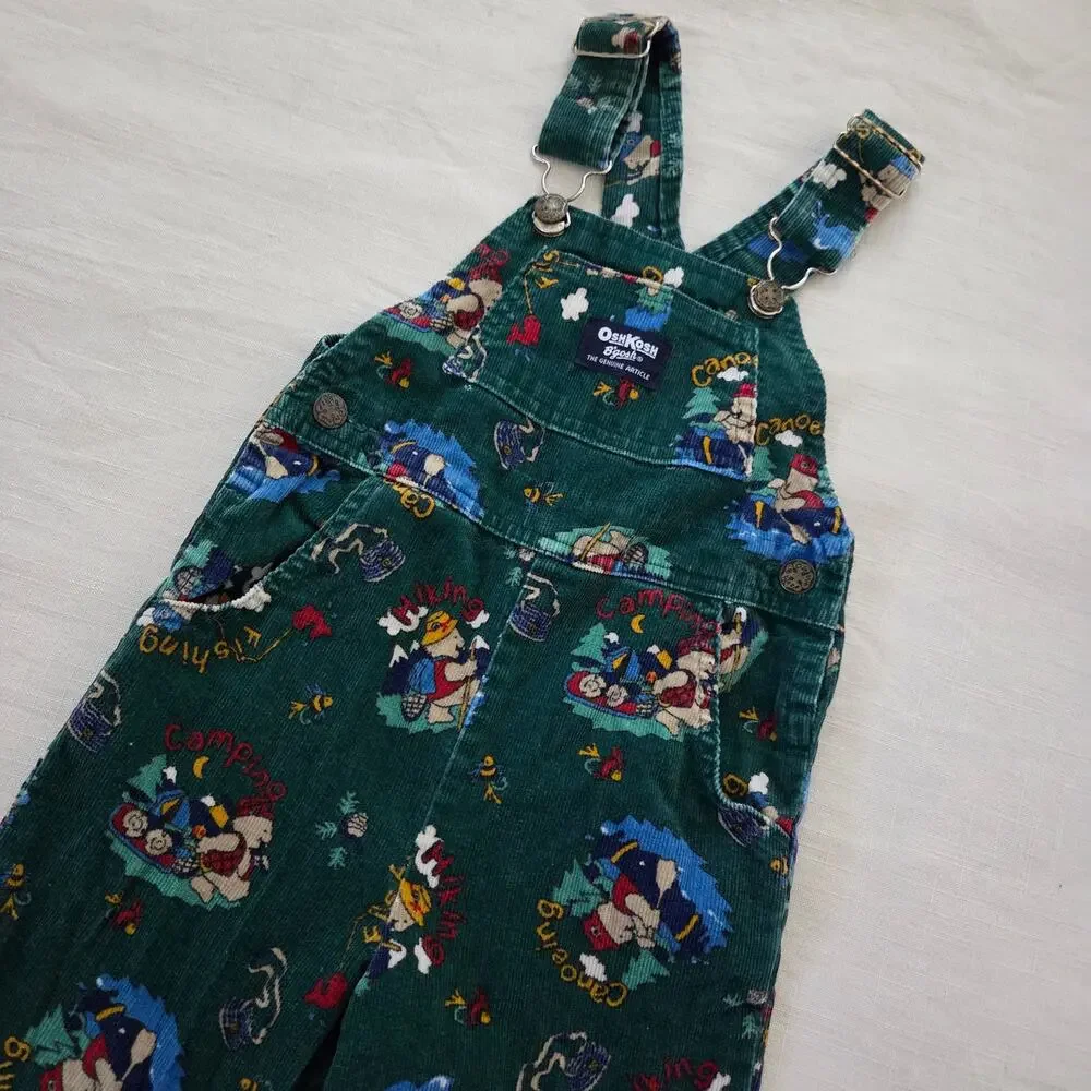 Vintage Oshkosh Camping Bears Overalls 4t - Picture 2 of 5